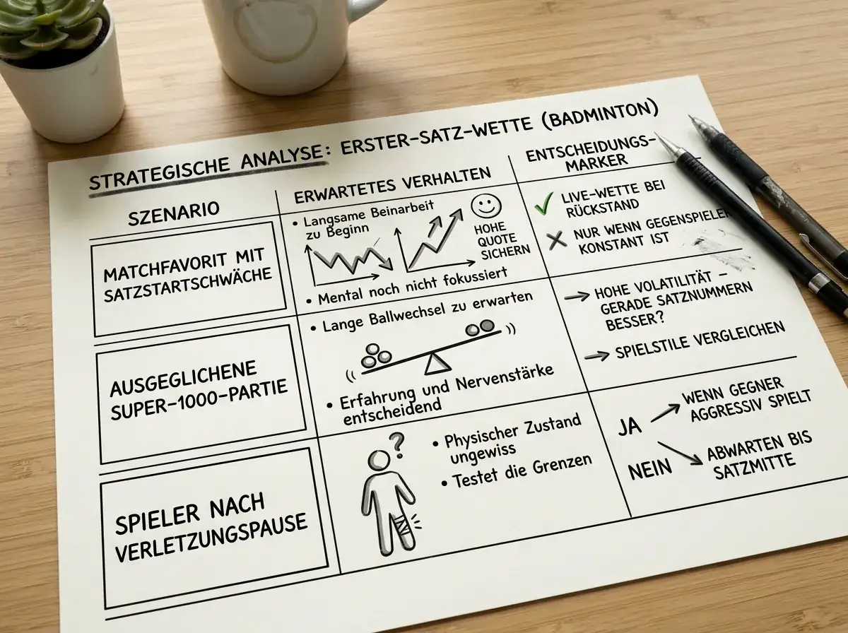 Strategieanalyse – wann sich die Badminton Erster-Satz-Wette bei bestimmten Matchkonstellationen lohnt