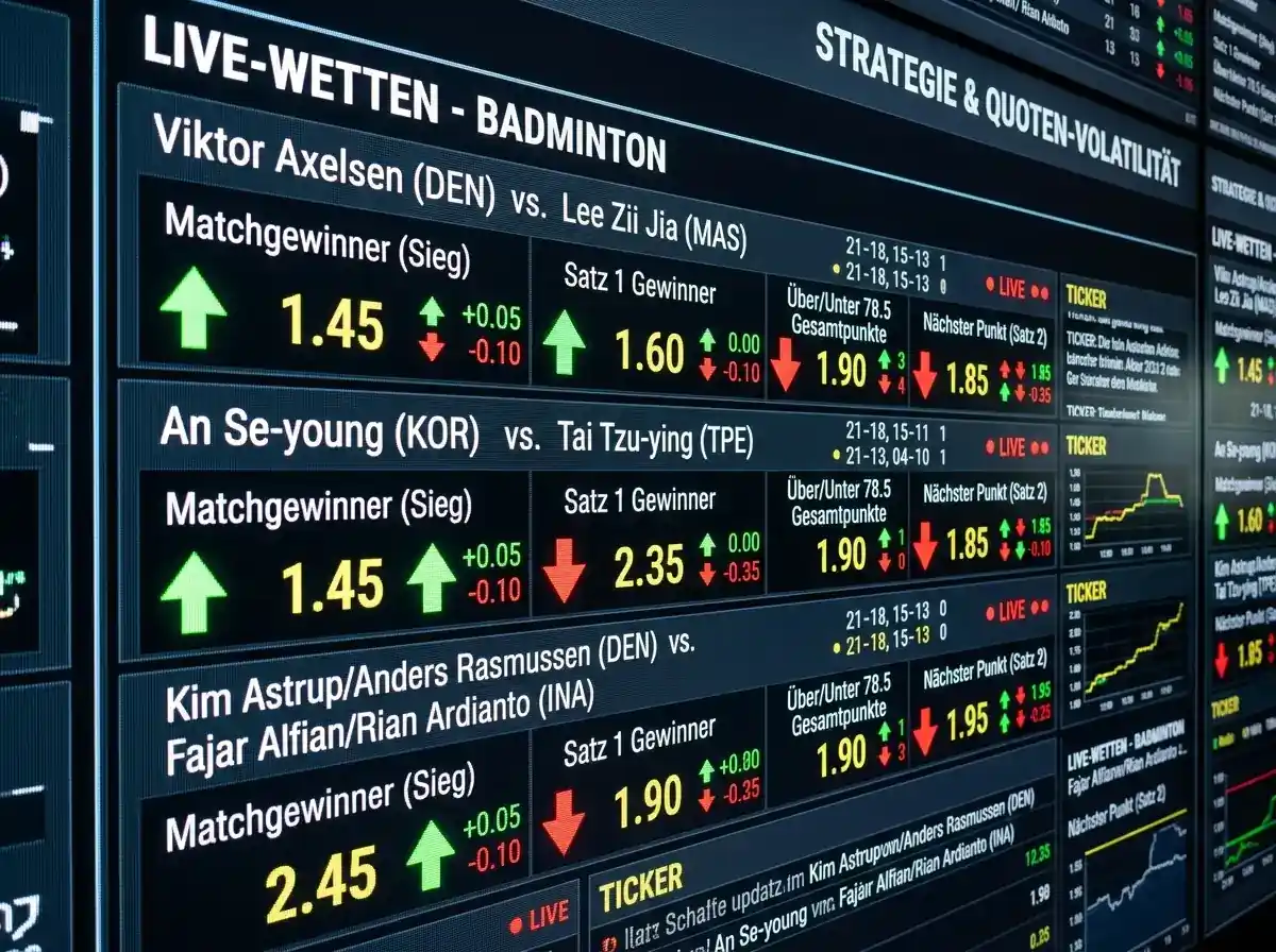Quotenvolatilität zwischen Sätzen Badminton – wie schnell Buchmacher Live-Quoten neu kalibrieren