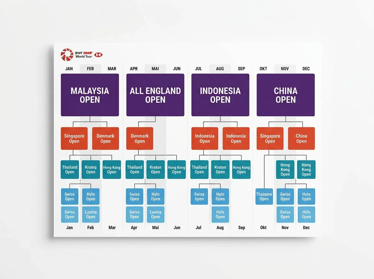 BWF-Turnierkalender 2026 mit Super-1000-Events als Outright-Wett-Übersicht