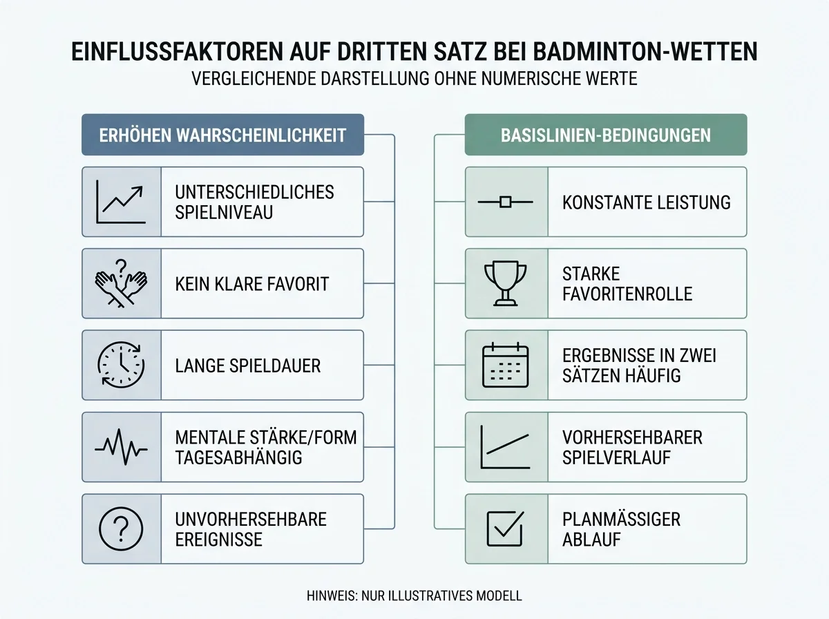Über/Unter 2,5 Sätze Badminton: Wann der dritte Satz wahrscheinlich wird nach Spielertyp
