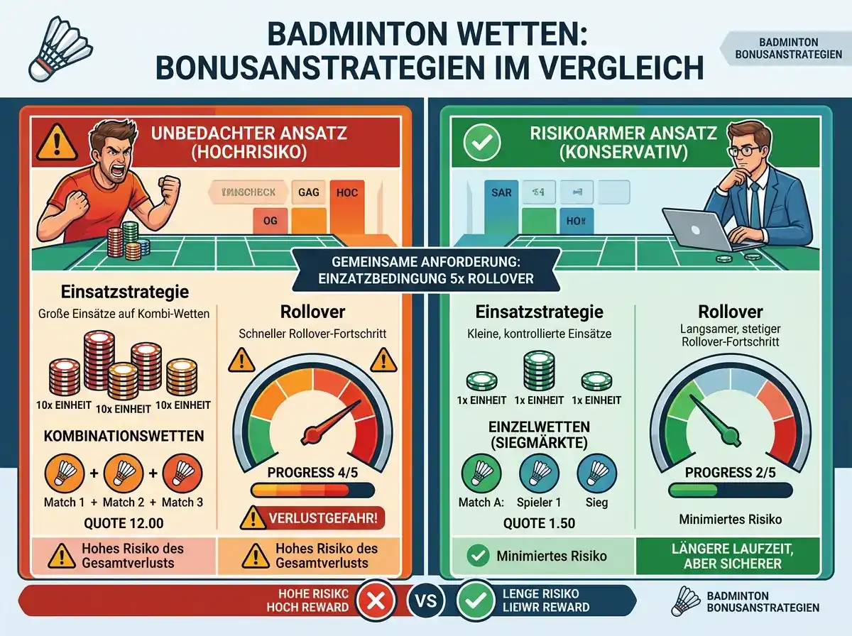 Willkommensbonus bei Badminton-Wetten für Anfänger: Umsatzbedingungen und risikominimierter Einsatz
