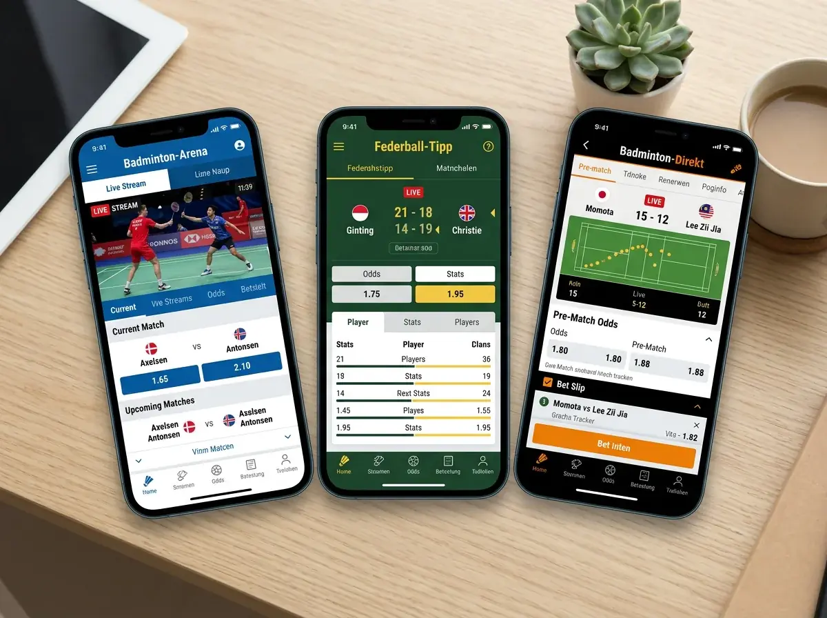 Vergleich GGL-lizenzierter Badminton Wetten Apps von Winamax, Betway und Sportwetten.de