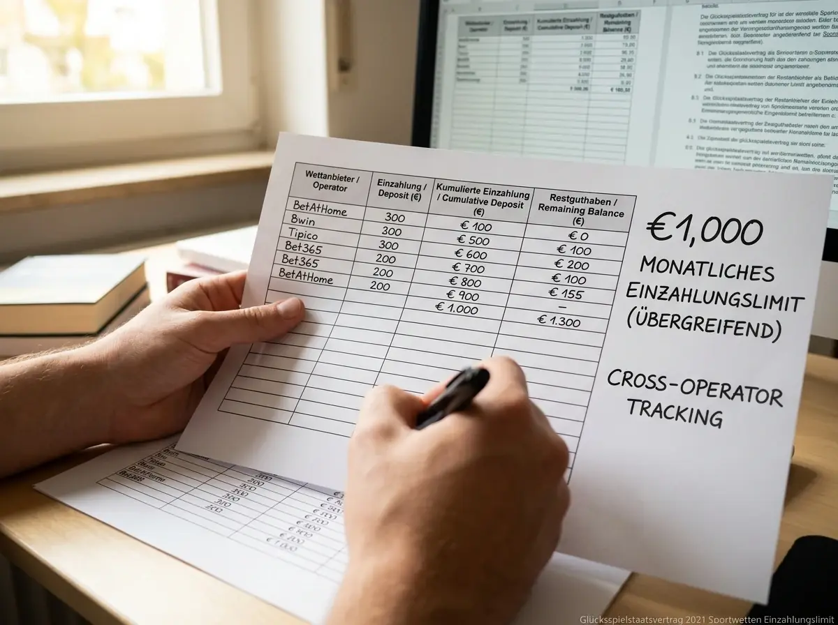 Monatliches Einzahlungslimit 1000 Euro GlüStV 2021 – anbieterübergreifende Limitdatei