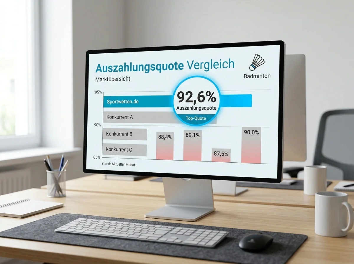 Sportwetten.de Auszahlungsquote Badminton 92,6% – Einordnung im Vergleich zum GGL-Marktdurchschnitt
